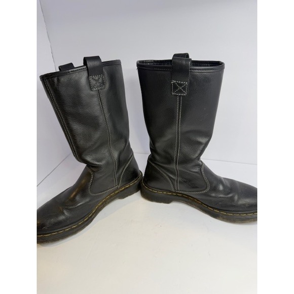 Dr. Martens Belsay Black Leather Mid Calf Pull On Boots - Picture 12 of 13